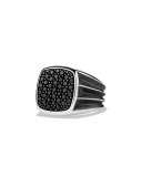 Sterling Silver Ring with Black Diamonds