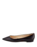 Romy Leather Ballerina Flat, Black