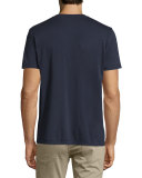 Short-Sleeve Pima Crewneck Jersey T-Shirt, Navy