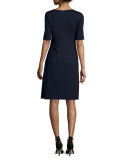 Short-Sleeve Twisted-Front Dress