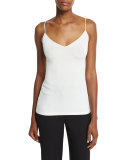 Demi V-Neck Fitted Tank, Ivory