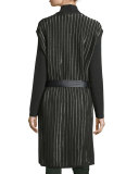 Belted Striped Knit Vest, Fir