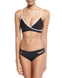 Domino Piped Wrap-Around Swim Top