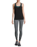 Space-Dye Strappy Ballet Sport Leggings, Black/White