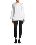 Blake Straight-Leg Ankle Pants, Black