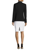 Classic Cady Scoop-Neck Dress, White