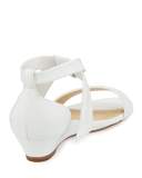 Atenah Woven Demi-Wedge Sandal, White
