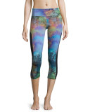 Tuxedo Printed Capri Athletic Leggings, Yellowstone
