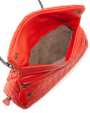 Intrecciato Mini Chain Crossbody Bag, Red