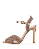 Sheridan Shimmery Strappy Sandal, Tout/Gold