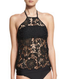 State of Lace High-Neck Tankini & Bandeau Swim Top