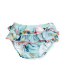 Neena Ruffled Fishpond Swim Bottom, Blue Pattern, Size 3-24 Months