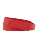 Leather Matte Buckle Belt, Red