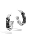 Bamboo Sterling Silver Lava Hoop Earrings