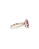 Platinum &  Ruby Flower Ring