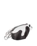 Leather Panda Key Chain, Black/White