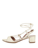 Lori Metallic Lace-Up Sandal, Gold