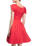Sleeveless Scoop-Neck Party Dress, Ruby