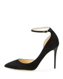 Lucy Half-d'Orsay Suede Pump, Black