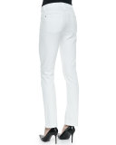 High-Rise Slim Straight Jeans, White