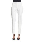 Tusko Straight-Leg Ankle Pants, Off White