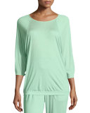 Susana 3/4-Sleeve Lounge Top, Jade