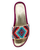 Cava Embroidered Wedge Slide Sandal