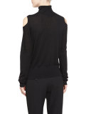 Cold-Shoulder Turtleneck Sweater