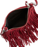 Finn Fringe Suede Crossbody Bag, Tawny Port