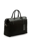 Leather & Nylon Horizontal Tote Bag, Black