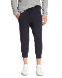 Drop-Rise Cropped Sweatpants