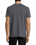 Crewneck Short-Sleeve Cotton T-Shirt, Gray