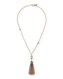 Electra Pearly Crystal Tassel Necklace
