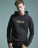 Sequin-Logo Hooded Sweatshirt, Black/Gold