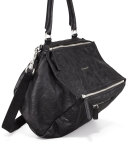 Pandora Medium Leather Satchel Bag, Black 