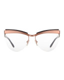 Buenos Aires Semi-Rimless Fashion Glasses, Rose Gold