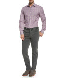 Five-Pocket Slim-Fit Denim Jeans, Sage