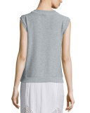 Luca Sleeveless V-Neck Pullover, Heather Gray