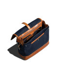 Leather/Canvas Flap-Top Messenger Bag