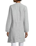 Double-Face Linen/Cotton Long Jacket 