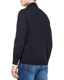 Fine-Gauge Full-Zip Sweater, Navy