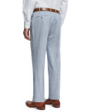 End-on-End Super 120s Wool Trousers, Pale Navy/White