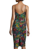 Spaghetti Strap Printed Sheath Dress