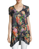 Camilla Floral-Print Silk Top 