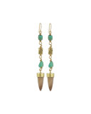 Uti Light Horn & Turquoise Drop Earrings