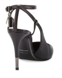 Leather Ankle-Lock 85mm Pump, Black