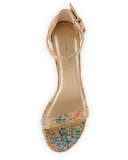 Nearlynude Printed Cork City Sandal, Confetti