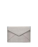 Leo Saffiano Envelope Clutch Bag, Anthracite