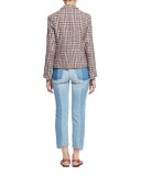 Clancy Cropped Denim Jeans, Light Blue