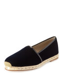 Men's Velvet Slip-On Espadrille, Navy